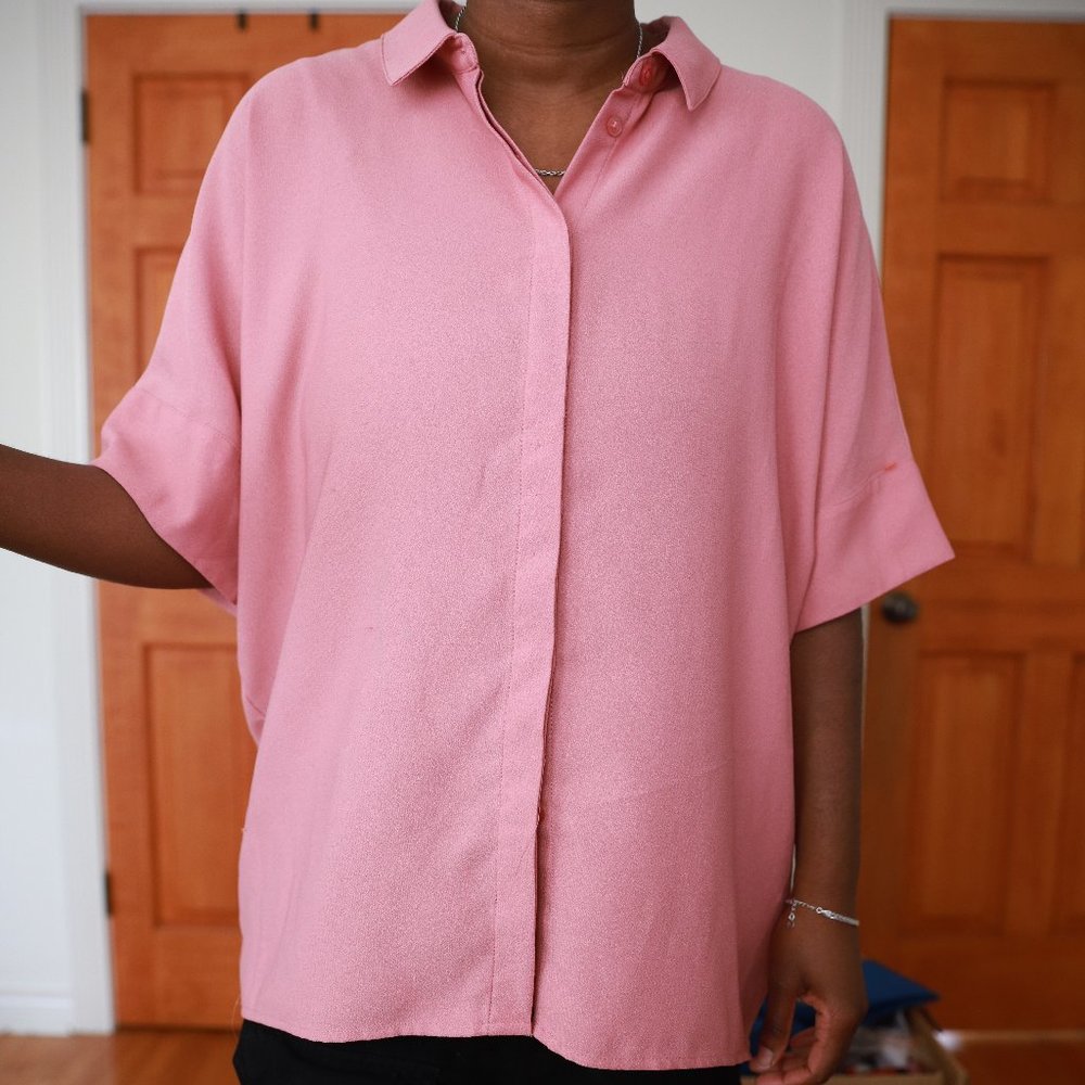 Halston short sleeve button down